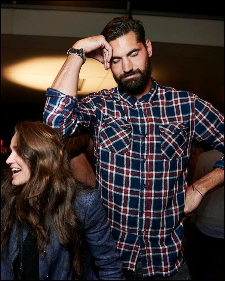 Lucas in a plaid shirt, editorial portrait